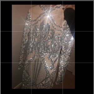Nude illusion sequin dress